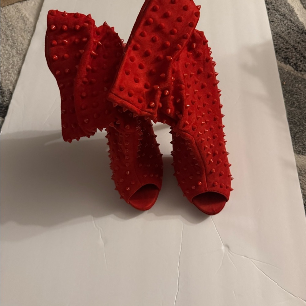 Red Spike high heels